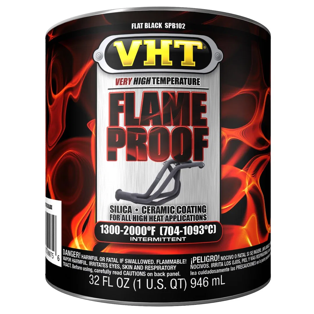 SPB102 – VHT Paint, Heat Resistant 1300-2000 Degrees Fahrenheit Flat Black Can 1 Quart